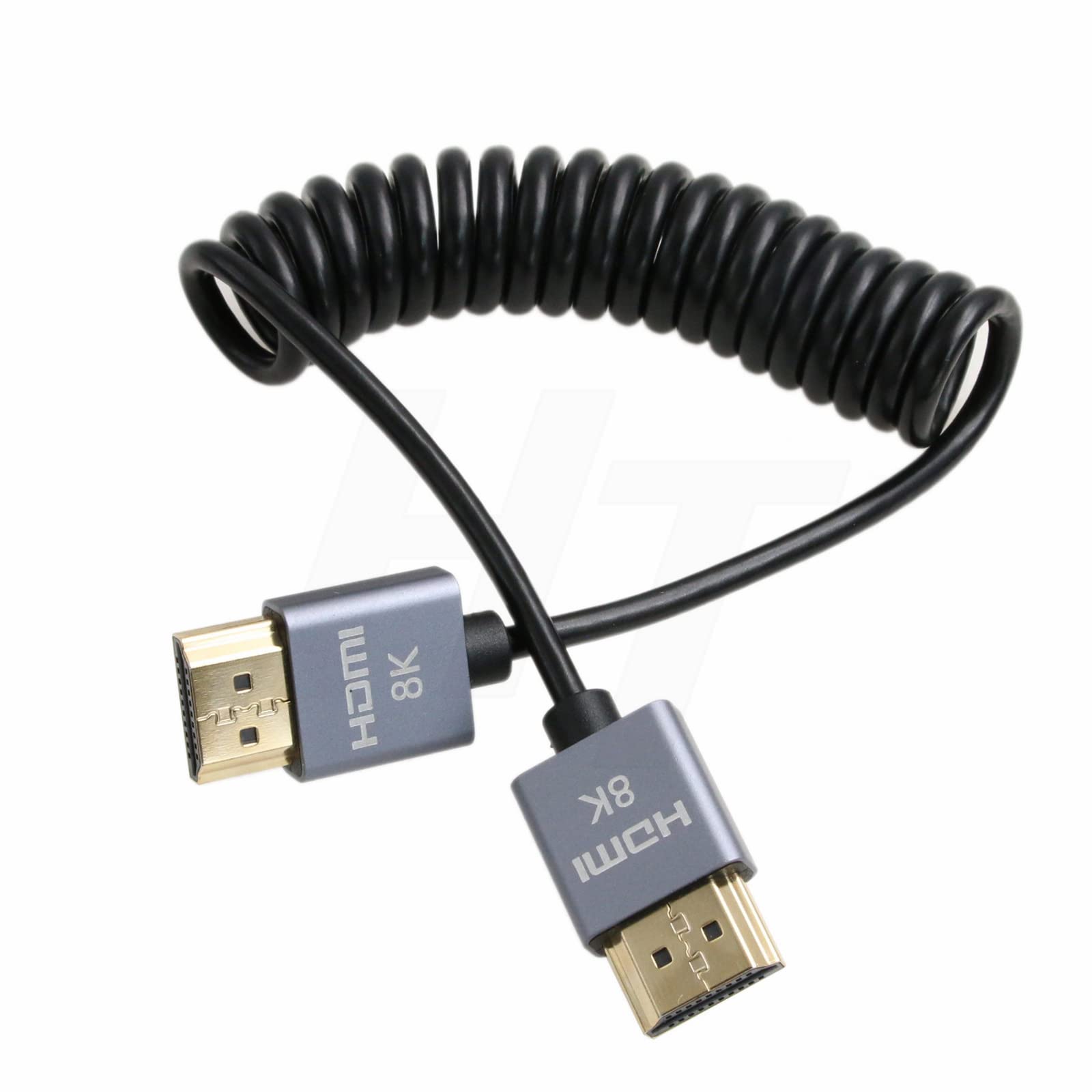 HangTon HDMI 8K 4K 60fps Cable Thin Coiled for ATOMOS Shinobi Ninja V Portkeys BM5 FEELWORLD BMPCC 4K Monitor ZCAM Sony A7IV Canon Nikon Camera Type A HDMI 2.1