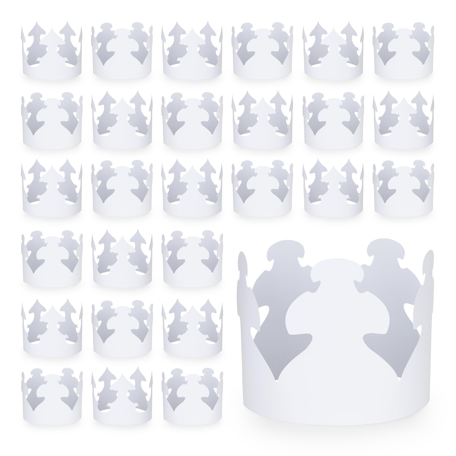 Hygloss White Paper Crowns 144 Pack - Paper Crowns for Kids to Decorate - Craft Activity - Blank Crown for Adults - Perfect for Parties, Celebrations - DIY Crown Crafts