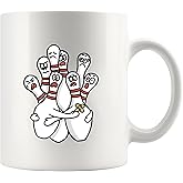 Panvola Scared Bowling Pins Bowling Gifts for Men Women Coach Bowling Balls and Pins Funny Sports Player Dad Boyfriend From Wife Girlfriend Ceramic Mug 11 oz White