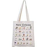 MNIGIU New Orleans Canvas Tote Bag - Welcome Reusable Shopping Bag