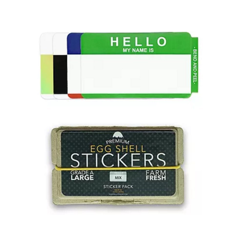 Egg Shell Stickers 'Hello My Name is' Mixed