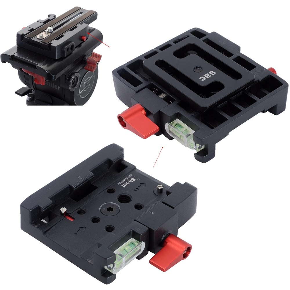 iShoot Camera Quick Release Plate Converter Clamp Adapter Compatible with Manfrotto Gitzo ACE Series 50mm Plate & Sachtler FSB-6T/8T/10T/DV8 3+3/DV8 5+5/DV10 3+3/DV10 5+5 Tripod Fluid Head