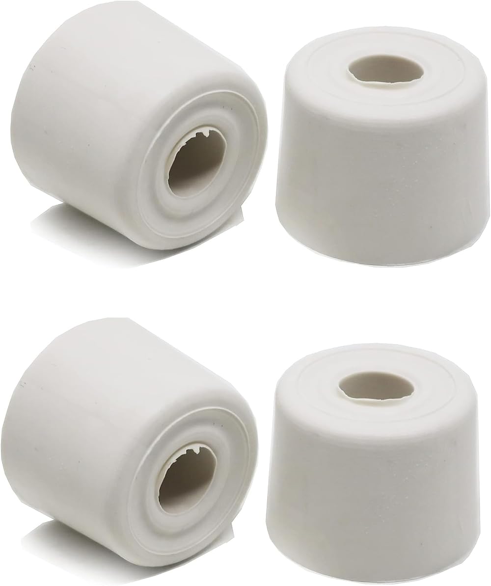 fiXte Medium Wall Floor Mounted Rubber Door Stopper Bump Stop 28mm White Pack