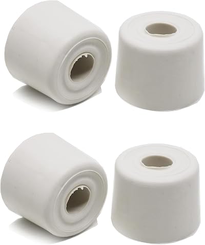 fiXte Medium Wall Floor Mounted Rubber Door Stopper Bump Stop 28mm White Pack