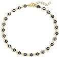 SLOONG Evil Eye Anklet Bracelet for Women 14K Gold Plated Beach Foot Anklet Bracelet Summer Jewelry Beads Anklet Set, Adjustabe Size