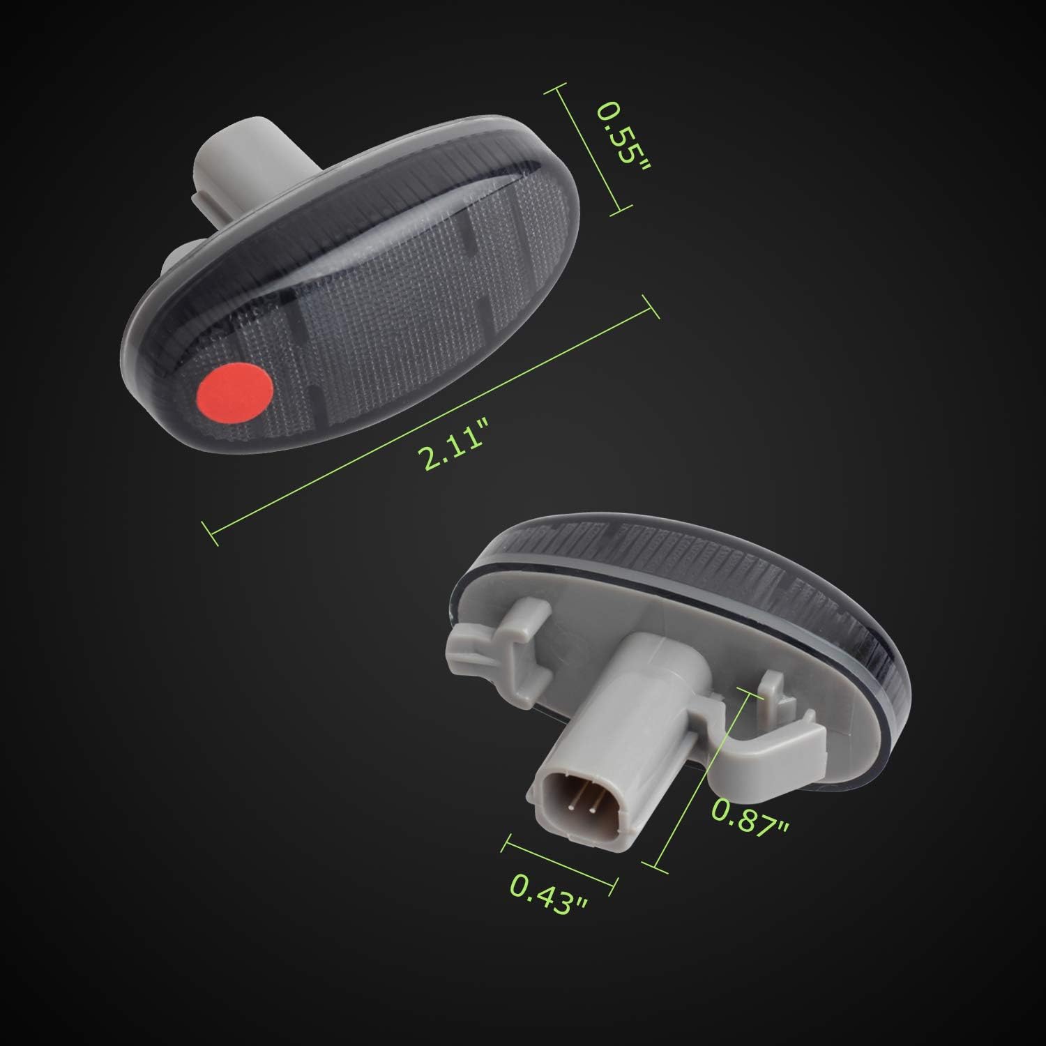 RUXIFEY Smoke Dually Bed Side Marker Lights LED Fender Sidemarker Lamps