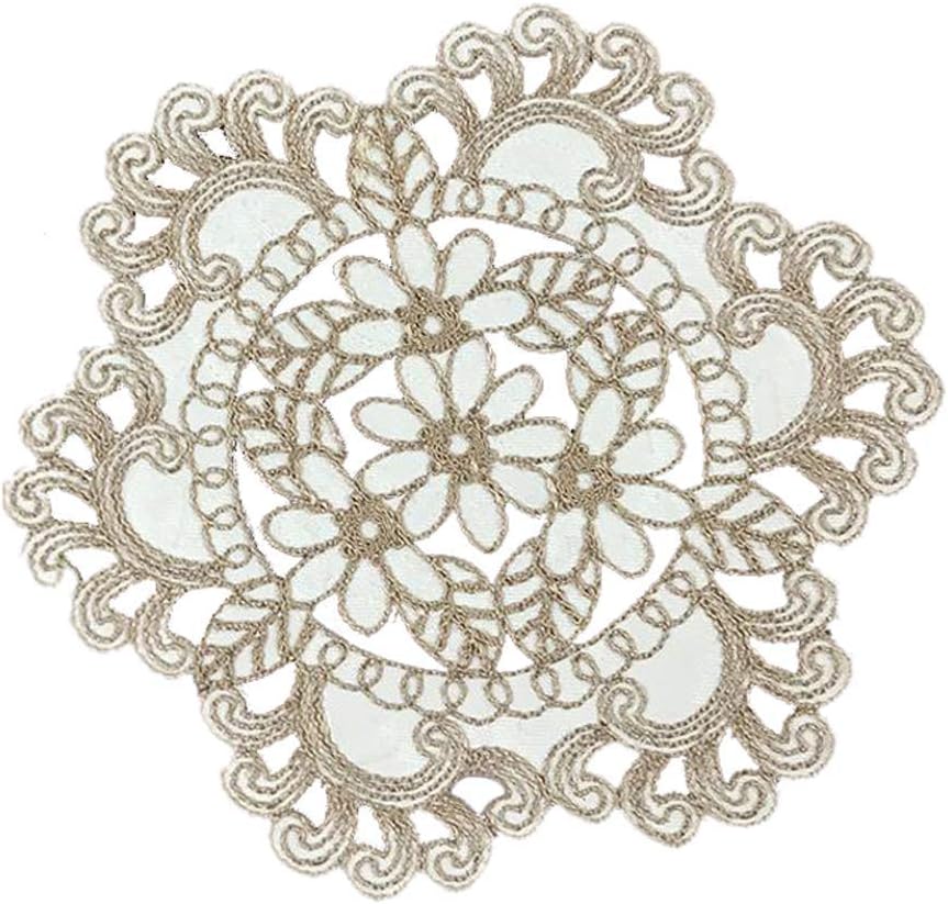 Home and Kitchen Coasters/Round Table mats/Non-slip Placemat/Doily/Placemat/Satin fabric mat, can be placed on the dining table \ coffee table \ bedside table, brighten the room style(15cm)