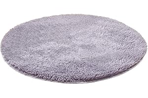 Kekon Ultra Soft Indoor Modern Round Area Rugs Fluffy Non-Slip Floor Carpets Silky Mat for Living Room Bedroom Kids and Baby Room Nursery and Pet (Gray, 4ft)