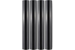 Briartw 4 Rolls Glimmer Hot Foil Roll Bundle for Crafts,Black Heat Activated Foil for Glimmer Hot Foil System/Heat Foil Pen,5.9inx16.4ft Heat Transfer Foil Roll,Foil Transfer Sheets