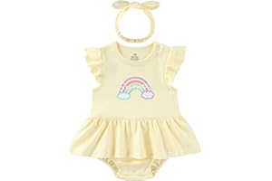 ZAVBABY Baby Girl Clothes Summer Ruffled Sleeve Romper Dresses Infant Outfit Set