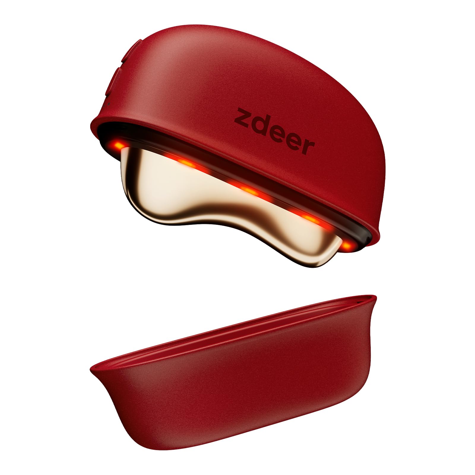 Photo 1 of ***FOR PARTS /BROKEN*** ZDEER LED Red Light Therapy for Face & Neck Massager Facial Care Device – Electric Gua Sha Brass Tool with Heat & Vibration for Firming, Sculpting & Skincare, Red