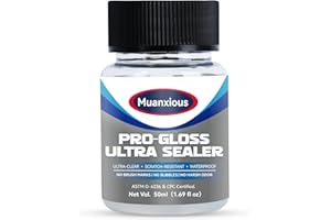 Muanxious Studio High‑Gloss Varnish – Crystal‑Clear, Non‑Tacky Finish for Air‑Dry & Polymer Clay, Miniatures, Water‑Based,AST