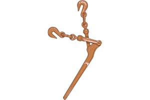 Ben-Mor Chain Binder with Swivel Hooks – Flatbed Load Securement Tie Down Binders for G30 Tiedown Chains - Ratchet Load Binder for Trucks, Trailers with 2,600 lbs Working Load Limit (Orange)