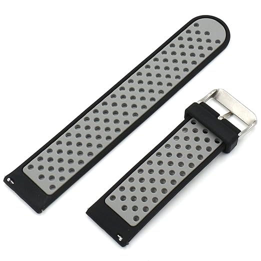 Correas de silicona EL-move, 18mm,20mm,22mm 24 mm (Black Grey 24MM)