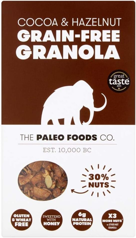 The Paleo Foods Co Paleo Cocoa & Hazelnut Granola 285 grams (Pack of 6)