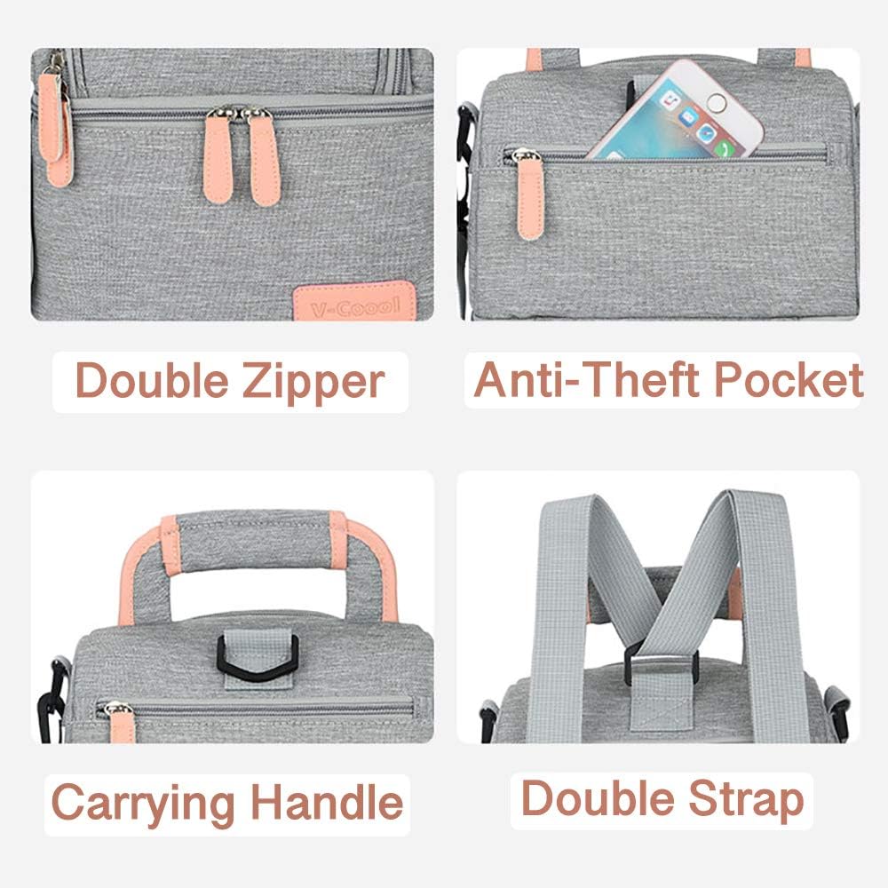 Zyorenc Insulated Bag for Baby Bottle Waterproof Warming Backpack for Breast Milk 2 Ice Cube Box Included (Grey) - Image 4