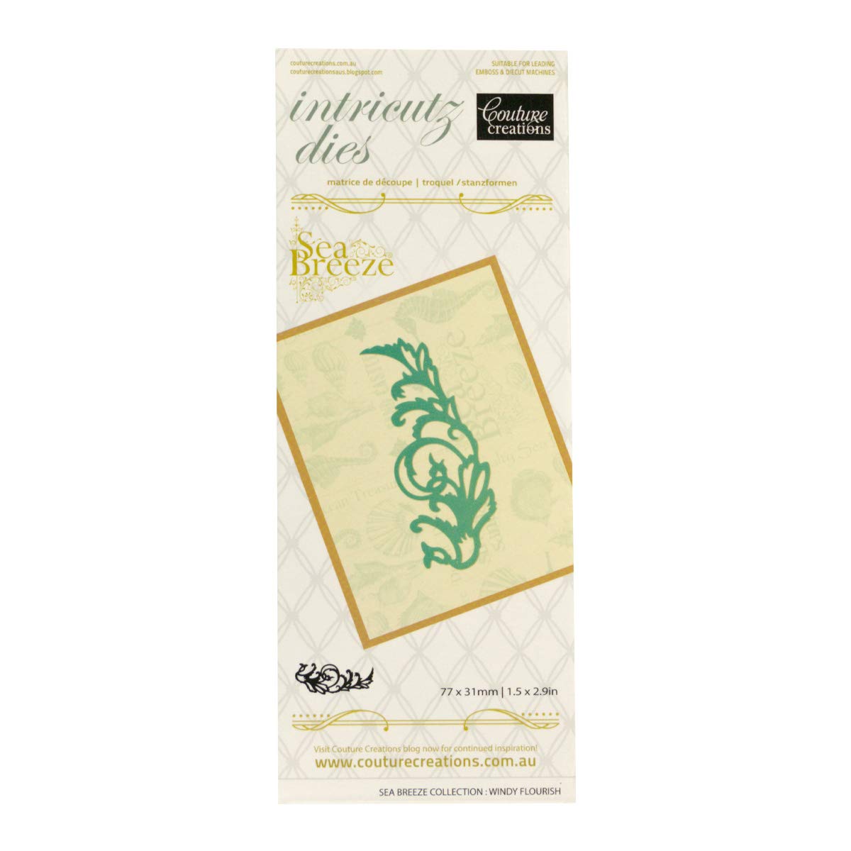 Couture Creations Sea Breeze Intricutz Die - Windy Flourish, Black
