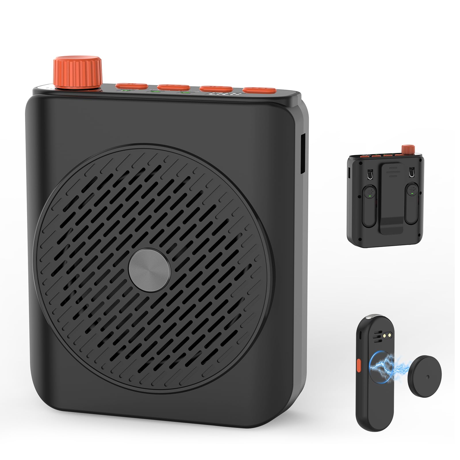 Photo 1 of *Factory Sealed* Dual Wireless Microphone Voice Amplifier for Teachers with Magnetic Charging, 15W 15-Hour Portable Speaker - Mini PA System for Classroom, Training, Tour Guides, Yoga, Outdoor(Black)