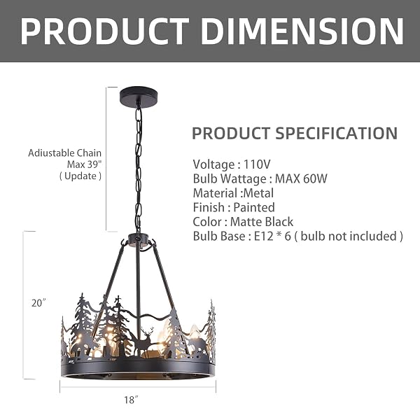 TELAFLY 6-LIGHT WAGON WHEEL CHANDELIER,FARMHOUSE BLACK CHANDELIER DINING ROOM LIGHT FIXTURE,ROUND INDUSTRIAL VINTAGE KITCHEN ISLAND PENDANT LIGHT FOR LIVING ROOM ENTRYWAY FOYER