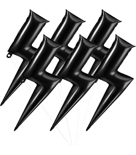 2 Pack Black Lightning Bolt Banners - Felt Flash Party Decorations With 20 Pieces