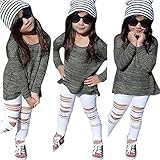 Lonsbo Kids Baby Girls Outfit Clothes Long Sleeve T-shirt Tops+Long Pants
