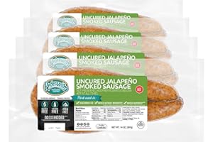 Pederson's Farms Uncured Jalapeno Smoked Sausage, 4 Packages (14 Ounces Each) Spicy Flavorful Kick, Humanely Raised, Quick Me