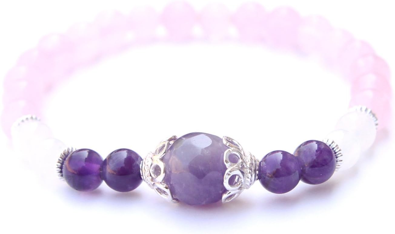 Moonstone, Amethyst and Rose Quartz Bracelet
