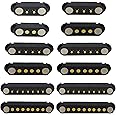 2 Pair Magnetic Pogo Pin Connector, 2/3/4/5P 2A Pogopin Magnetic Connector Male+Female 2.54/2.5 MM Through Holes Spring Loaded Connectors DC Power Socket DC Power Charge Probe Connector (3Pin), black