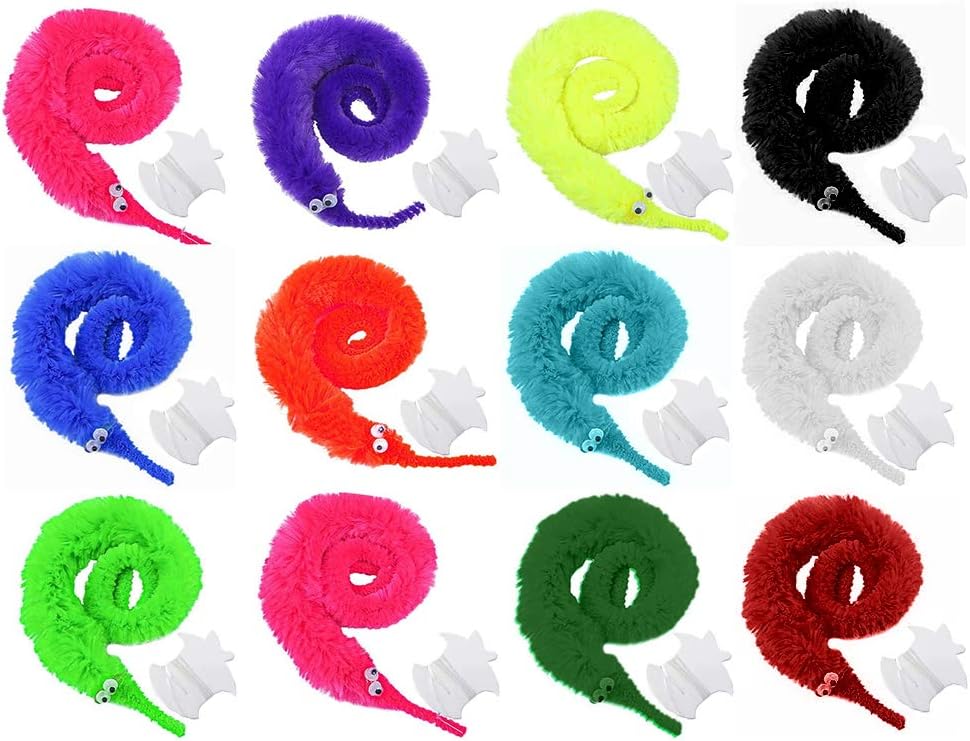 yVicv Worm on a String, 12 Colours Wiggly Twisty Magic Worms Invisible Caterpillar, for Trick