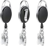 Vicloon Badge Reel 3 Pcs Retractable Keybelt Clip ID Card Holder