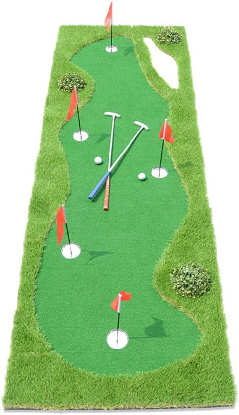 Portable Golf Putting Green With 5 Holes,mini Putting Green Mat Indoor,professional Golf Practice Training Aid Equipment A 100x305cm(39x120inch)
