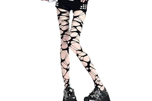 Ripped Leggings|Ripped Tights, Stretchy Stylish Leggings with Hollow Design, Comfortable Slashed Shredded Goth Tights for Han