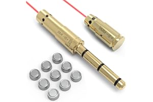 STRONGTOOLS BoreSighter for 22LR/223/9MM/7.62X39MM/30-30/30-06/.25/270/243/308/7MM/ 45ACP Colt Caliber Rifle Scope Handgun Brass Red Dot Boresight Kit for Hunting with AG3 Batteries (Special, Bullet Type)