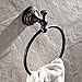 Leyden Oil Rubbed Bronze Hand Towel Holder, Brass Towel Ring Round Towel Holder for Bathroom Accessories Screw Wall Mounted