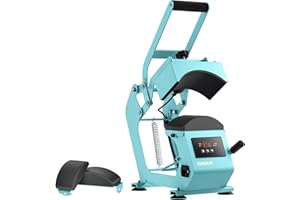 EENOUR Hat Press Heat Machine for Caps with Presice Temp&Timer Control, Timer Auto Starter, Hat Heat Press with 2 Platens for Trucker Hat & HTV Iron on Vinyl, Sublimation Hat Press, Heat Transfer (Blue)