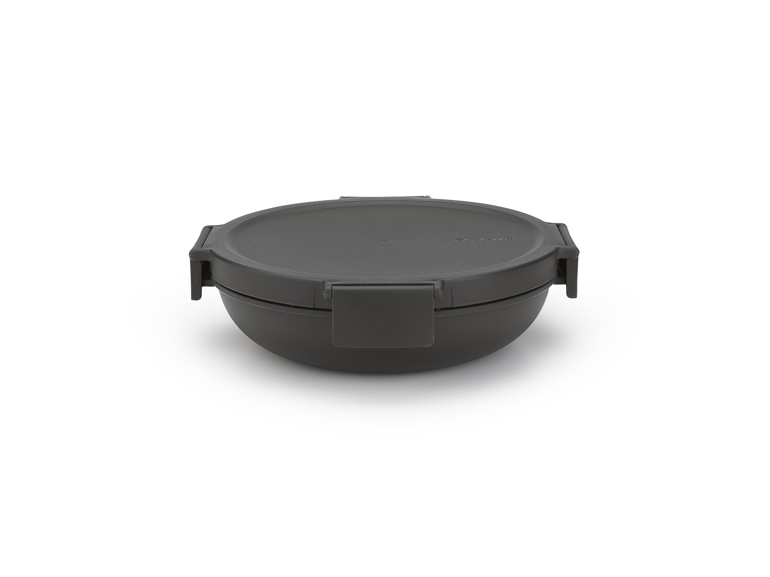 Brabantia - Make & Take Lunch Bowl 1L - Compact Flat Design - Airtight Closure - Leakproof - Lid with Clips - Suitable for Freezer - Dishwasher & Microwave Safe - Dark Grey