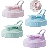 4 Pack Regular Mouth Mason Jar Pour Spout, Mason Jar Pitcher Lids with Leakproof Airtight Flip Cap, Reusable Plastic Canning 