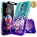 LG K30 Case, Phoenix Plus/Premier Pro LTE /K10 2018 /Xpression Plus/Harmony 2 w/[Tempered Glass Screen Protector], NageBee Glitter Liquid Quicksand Waterfall Floating Sparkle Cute Case -Aqua/Purple