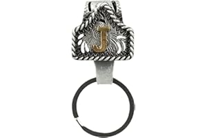 XZYLY Vintage Western Cowboy Letter Keychain,Handmade Metal A-Z Initial Key Chain Clip,Personality key holder for Pocket&Bag