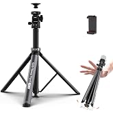 COMAN MT68 Auto-Open 83.4" Light Stand, for DSLR, iPhone, Action Cam, Light | 1/4" Ball Head with 2 QR Plates, Phone Clamp Included, Compact 18.5" Folded Storage, Portable 1.95 lbs, Sturdy Aluminum Build