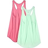 icyzone Women's Racerback Workout Athletic Running Tank Tops Loose Fit (Pack of 2)