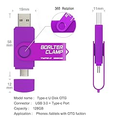 128GB USB Type-C Flash Drive, BorlterClamp USB C