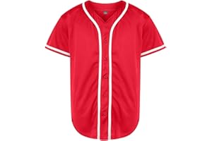 QTWW INC Mens Baseball Jersey Button Down Blank Solid Color Short Sleeve Shirts Hipster Hip Hop Active Team Sports Uniforms