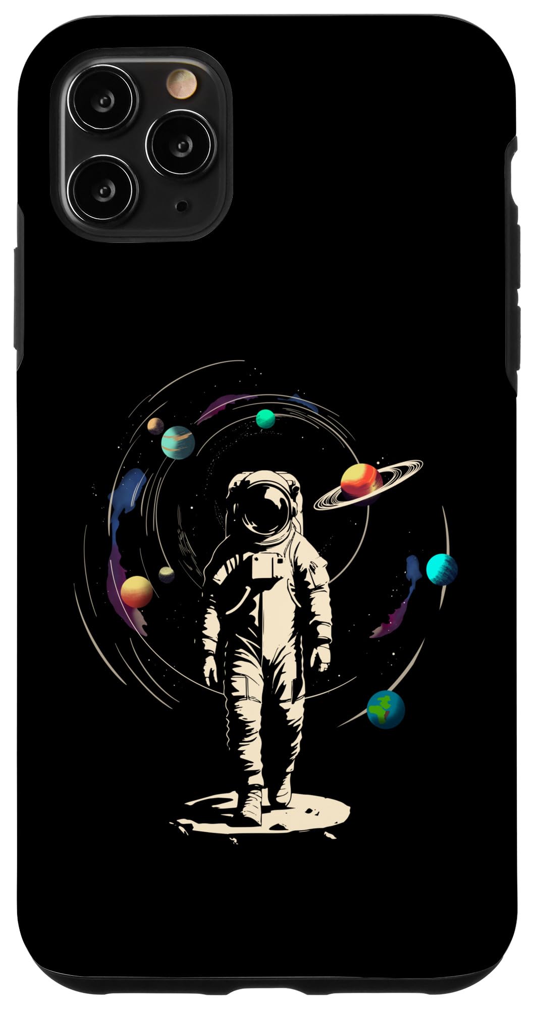iPhone 11 Pro Max Spaceman Astronaut Stars and Planets for Space Fans Case