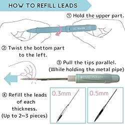 SUN-STAR 2 in 1 Mechanical Pencil, 0.5 mm & 0.3 mm