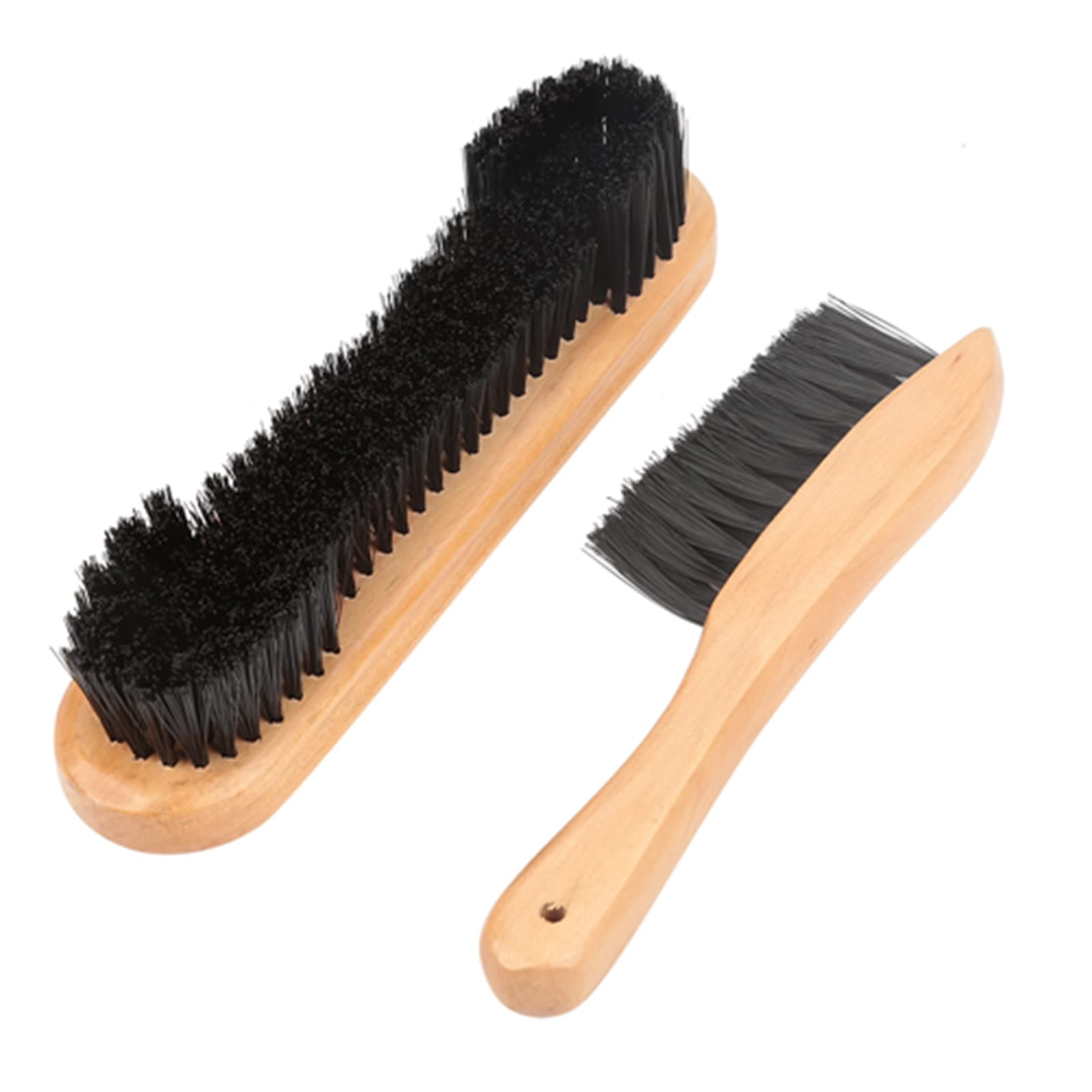 2pcs Billiard Table Brush Pool Table Brush Cleaner Kit Snooker Pool Table Brush Kit with Cloth Brush Rail Brush Wooden Handle for Billiard Table