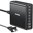 200W USB C Charging Station, Rocoren 8 Ports GaN PD3.0 & QC4.0+ 100W Laptop Charger, Multiport 45W PPS USB C Desktop Wall Charger, Fast Charging for MacBook Pro, iPhone 16, iPad, Samsung S25, HP