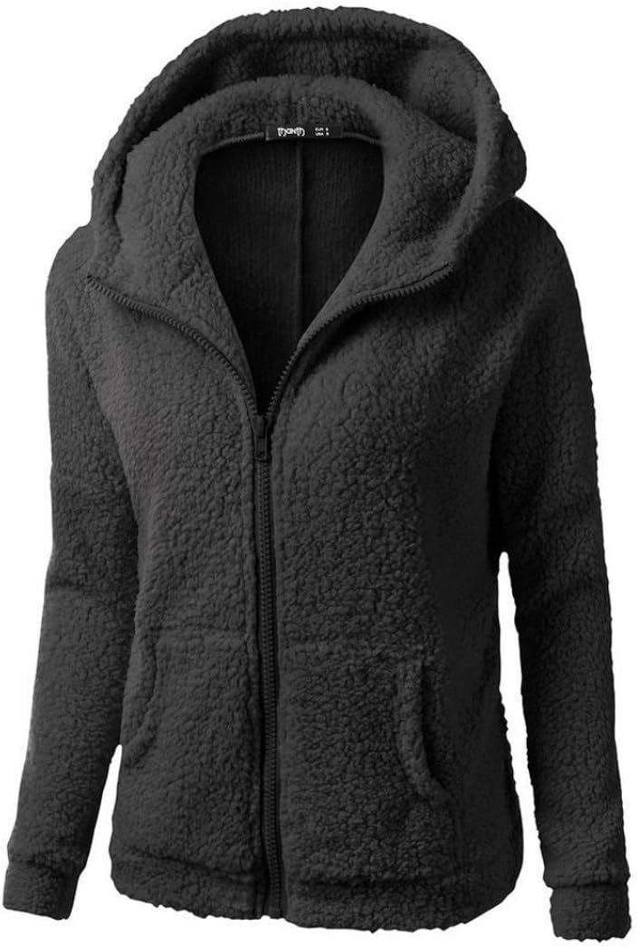 Sunward Women's Cotton Winter Full Zip Up Hooded Sweatshirt Hoodie Jacket Coat