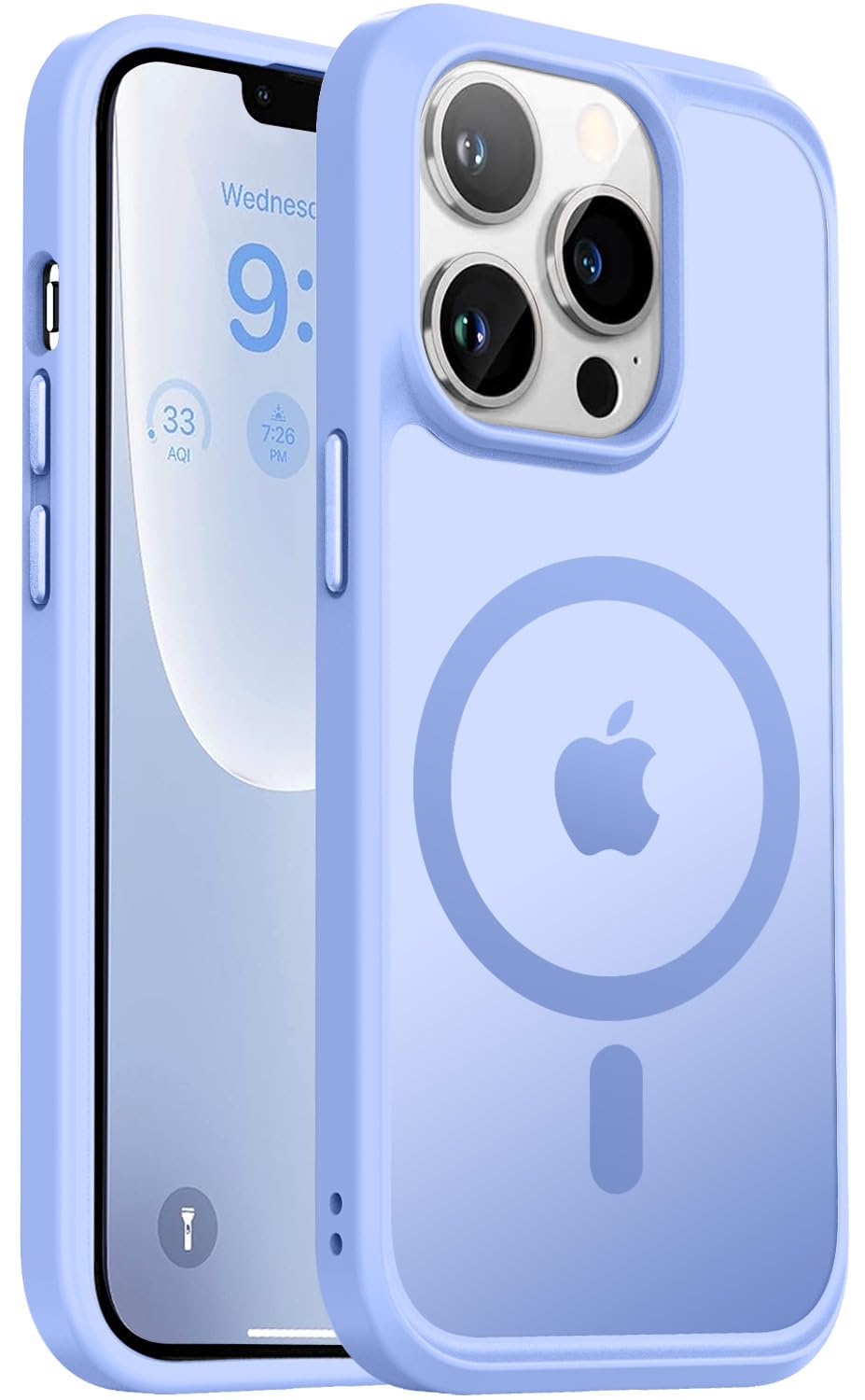 Photo 1 of Vooii for iPhone 13 Pro Phone Case,[Compatible with Magsafe] Translucent Matte Shockproof Women Men Girl Protective Case Cover for iPhone 13 Pro (ONLY) 6.1", Blue
