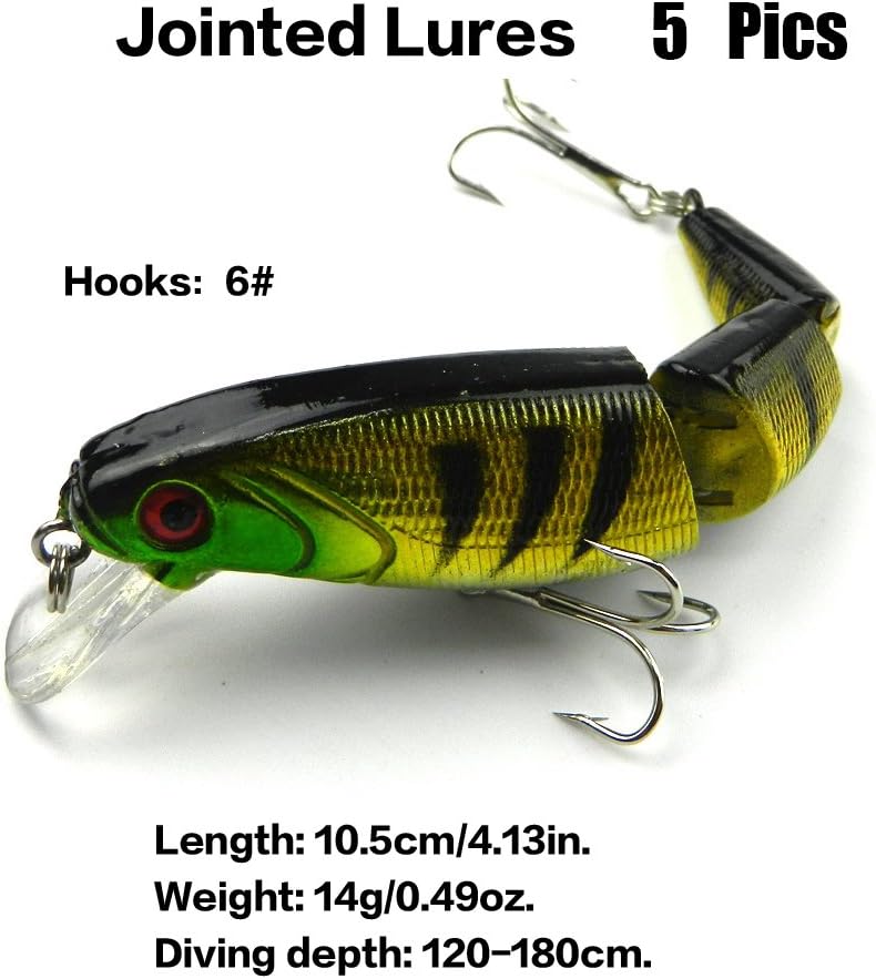 XBLACK Hard Fishing Lure Set Assorted Bass Soft Fishing Lure Kit Colorful Minnow Popper Crank Rattlin VIB Jointed Fishing Lure Set Hard Crankbait Tackle Pack Saltwater Freshwater (48pcs) : Sports & Outdoors